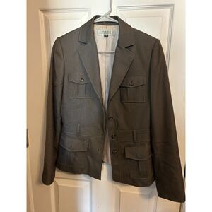 Tahari Arthur S. Levine Grey Utility Blazer size 6